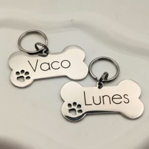 Placa para perro personalizada huesito grande