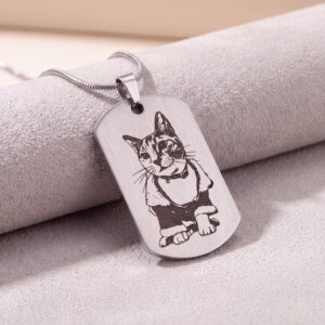 Collar Fotograbado Plaquita Militar Pequeña
