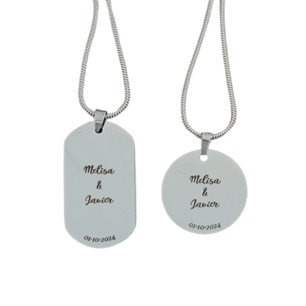 collares para parejas con nombres personalizados