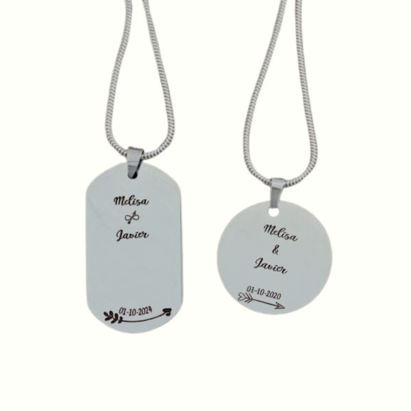 Collares para parejas con nombres personalizados - Imagen 2