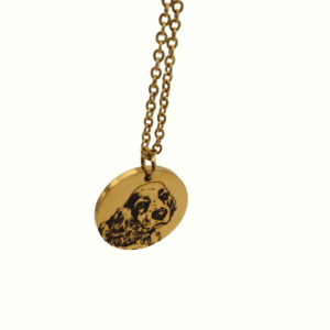 Collar personalizado con foto Placa Circular Dorada