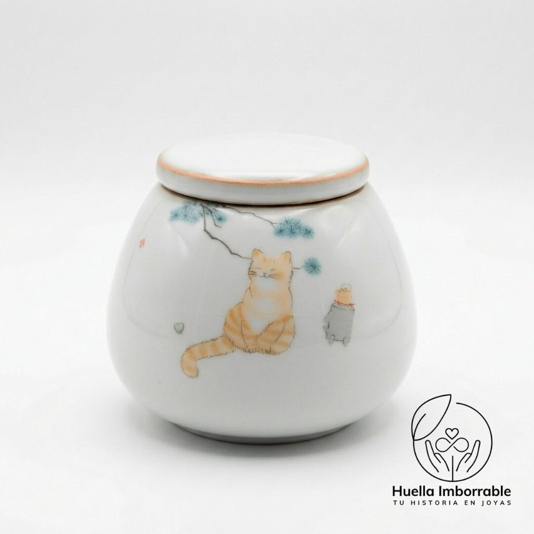 Urna para Cenizas de Gato en Cerámica urna para gatos de Ceramica