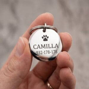 Placa de identificación para perros - Circular pequeña