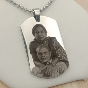 collar de acero inoxidable personalizado con foto