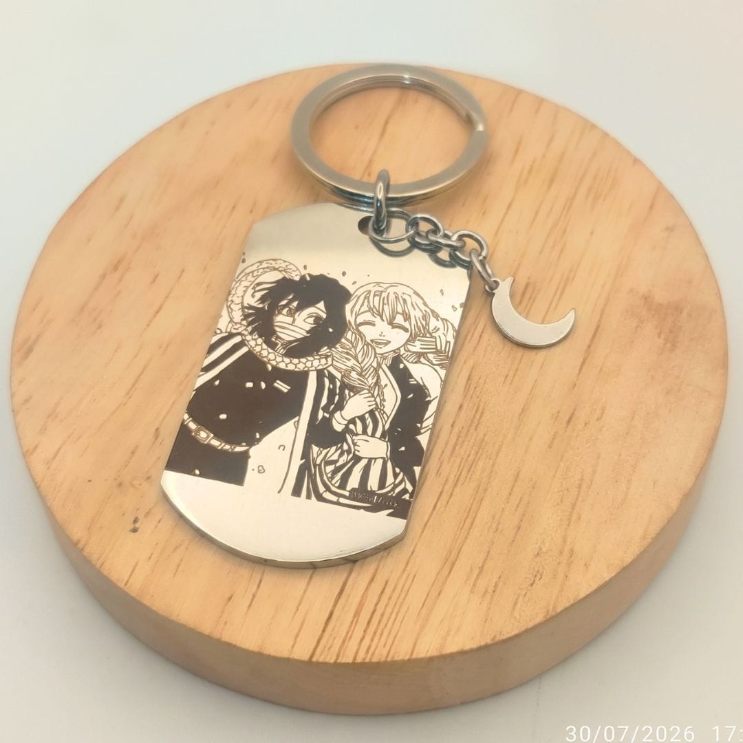Llavero de Acero Inoxidable personalizado con imágenes y/o Dibujos Llavero de acero inoxidable grabado con Anime Demon Slayer