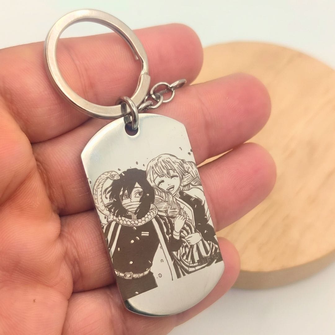 Llavero de Acero Inoxidable personalizado con imágenes y/o Dibujos Llavero de acero inoxidable personalizado con Anime Demon Slayer