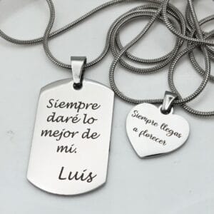 Collar Grabado Personalizado con Texto