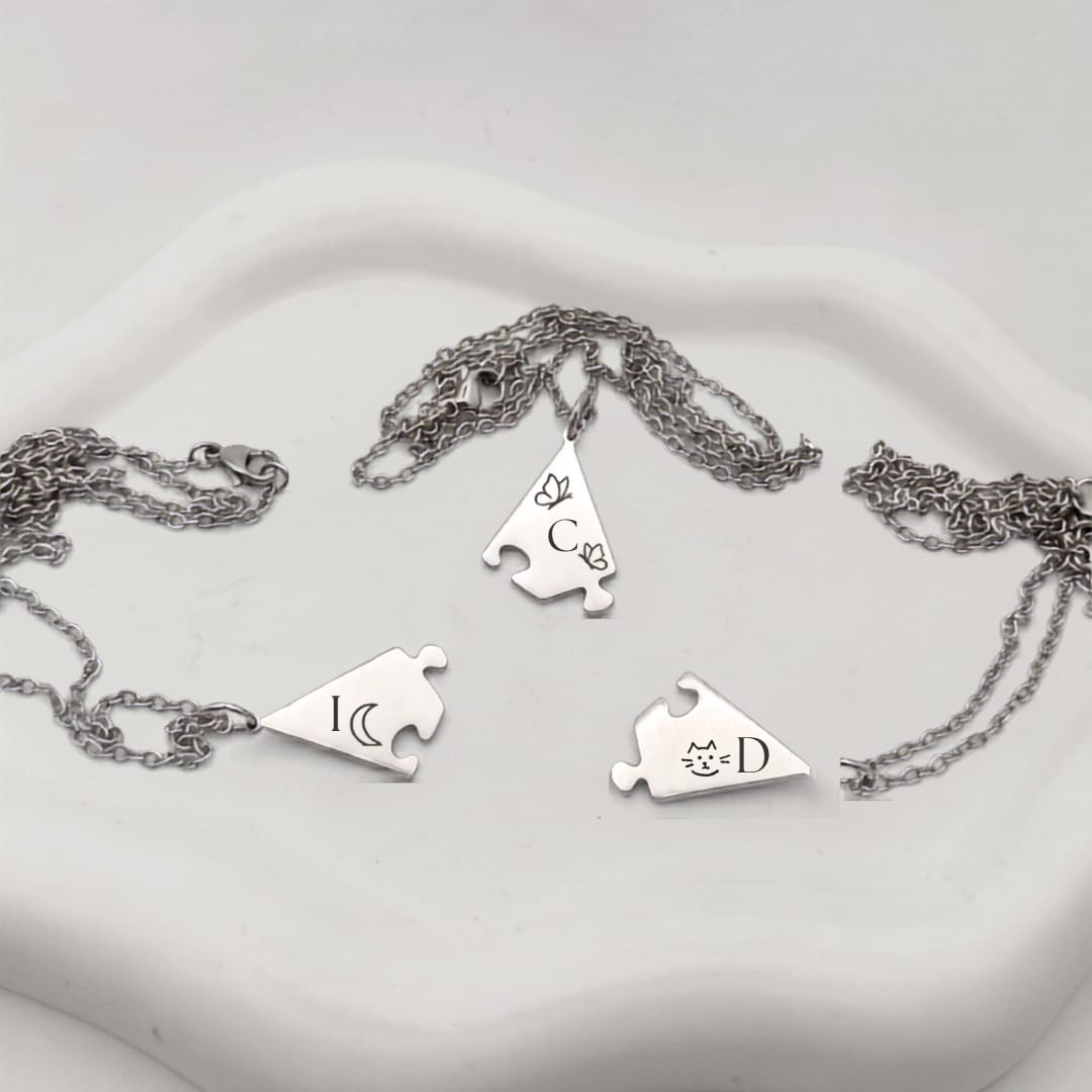 Pack de collares para 3 amigas - Triángulo rompecabezas Pack de collares para 3 amigas - Triángulo rompecabezas - Imagen 2