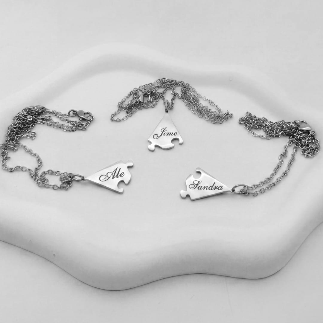 Pack de collares para 3 amigas - Triángulo rompecabezas Pack de collares para 3 amigas - Triángulo rompecabezas - Imagen 4