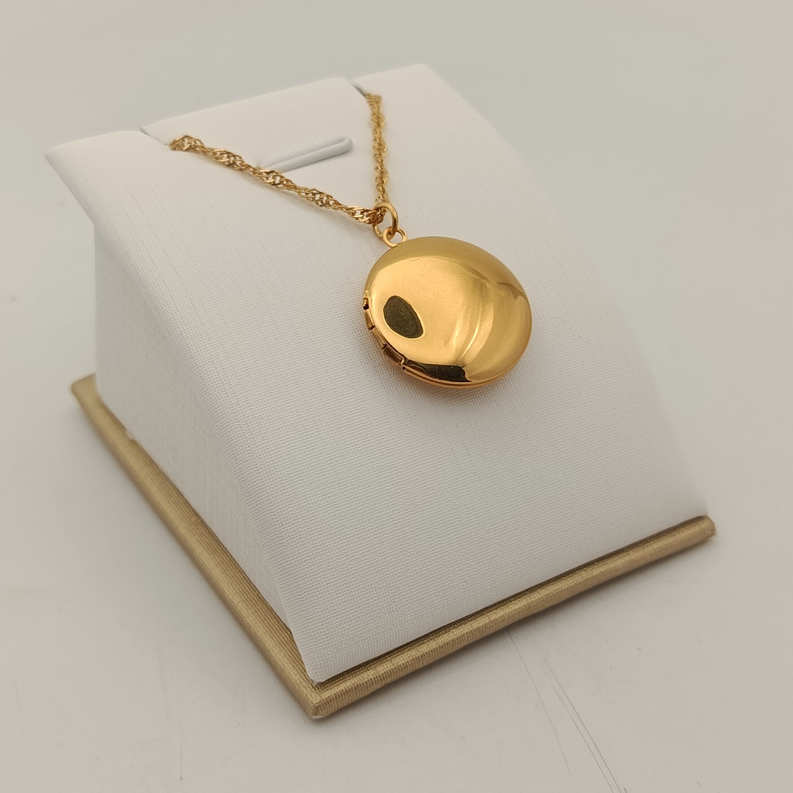 Collar con foto dentro - Circular Pequeño Dorado Collar con foto impresa dentro - Circular dorado