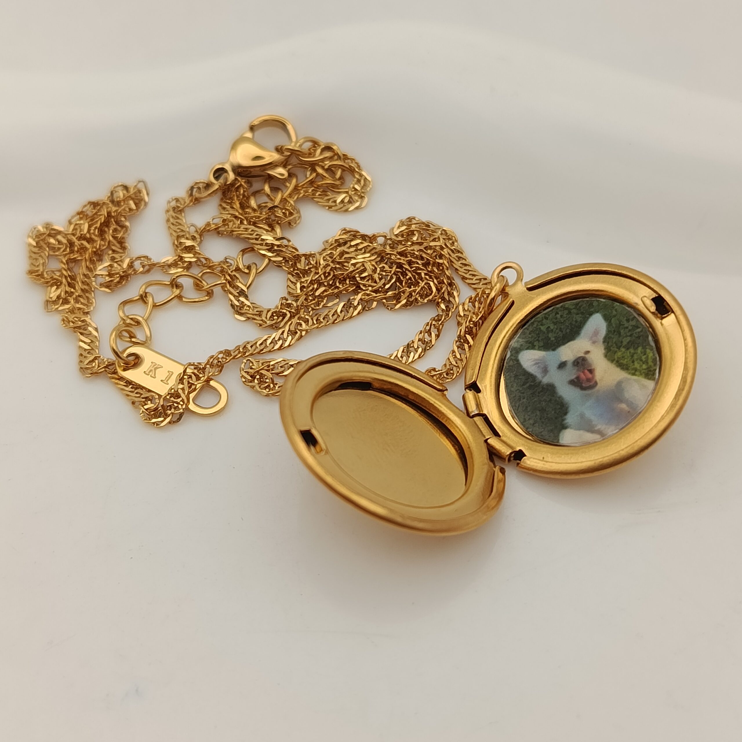 Collar con foto dentro - Circular Pequeño Dorado Collar con foto dentro impresa - Circular dorado